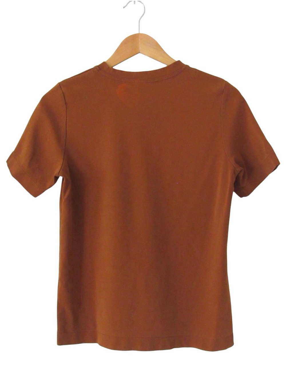 Arket Womens Heavyweight Boxy T-Shirt Small Brown Rust Crew Neck Short Sleeves - Picture 5 of 9
